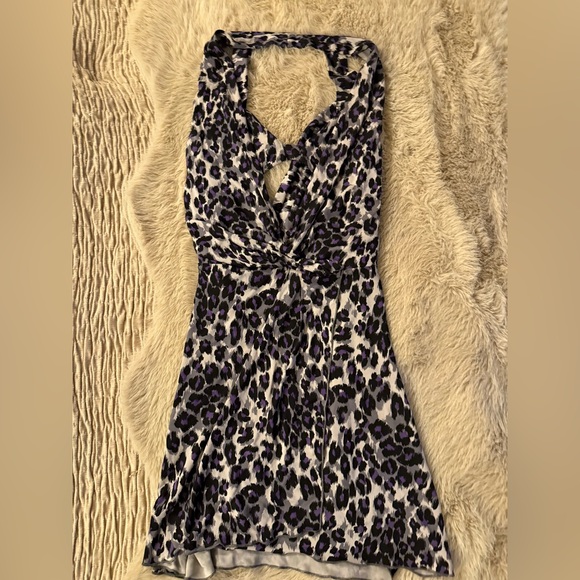 Y2K Leopard Dress with Cowl Back and Flattering Front Knot - Picture 4 of 10